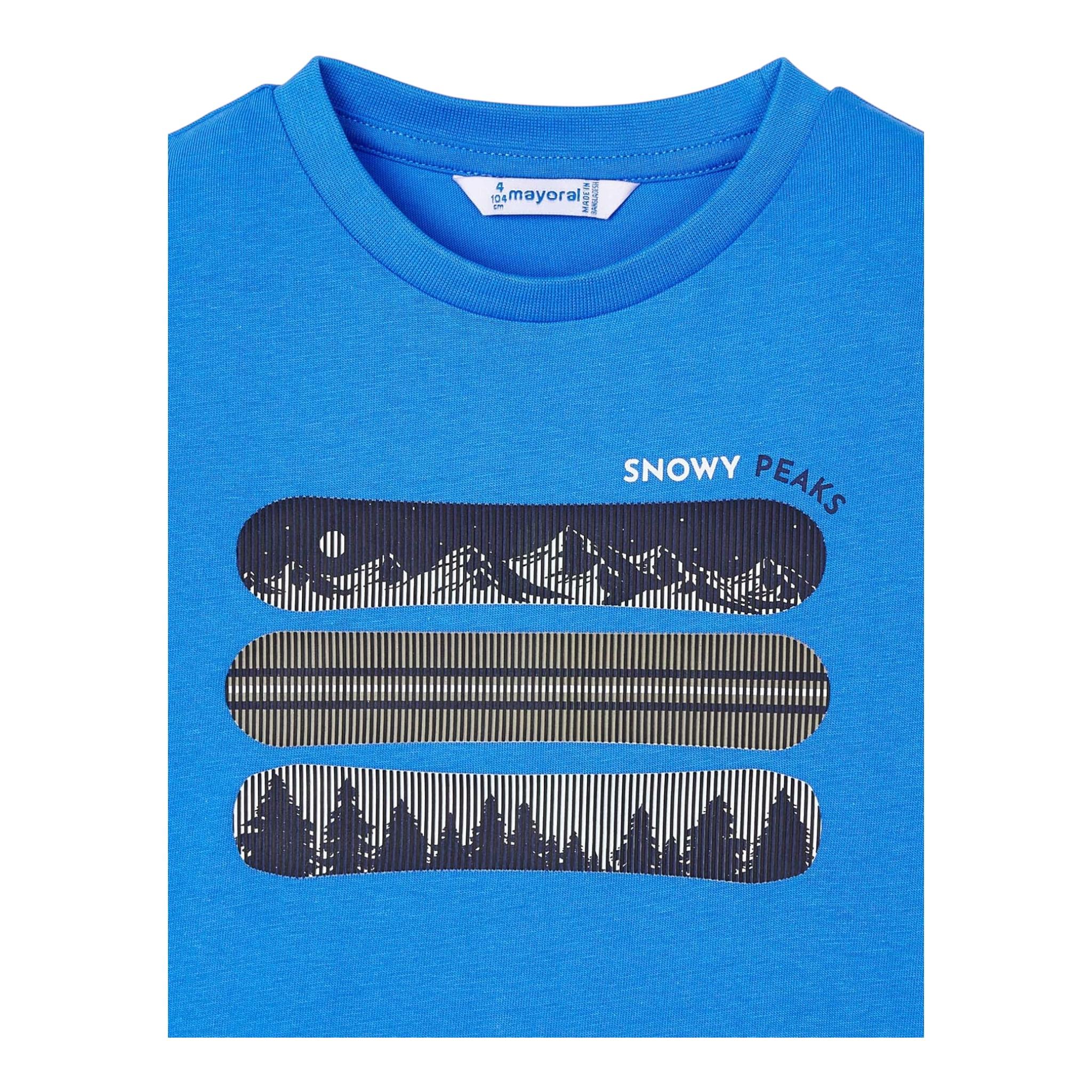 MAYORAL shirt girocollo tinta unita con stampa in contrasto Blu per Neonato 4055 BLU MAYORAL 