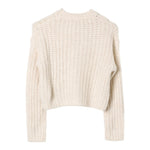LIU JO maglia girocollo tinta unita con trafori Crema per Bambina GF4213 CREMA LIU JO 