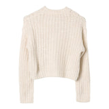 LIU JO maglia girocollo tinta unita con trafori Crema per Bambina GF4213 CREMA LIU JO 