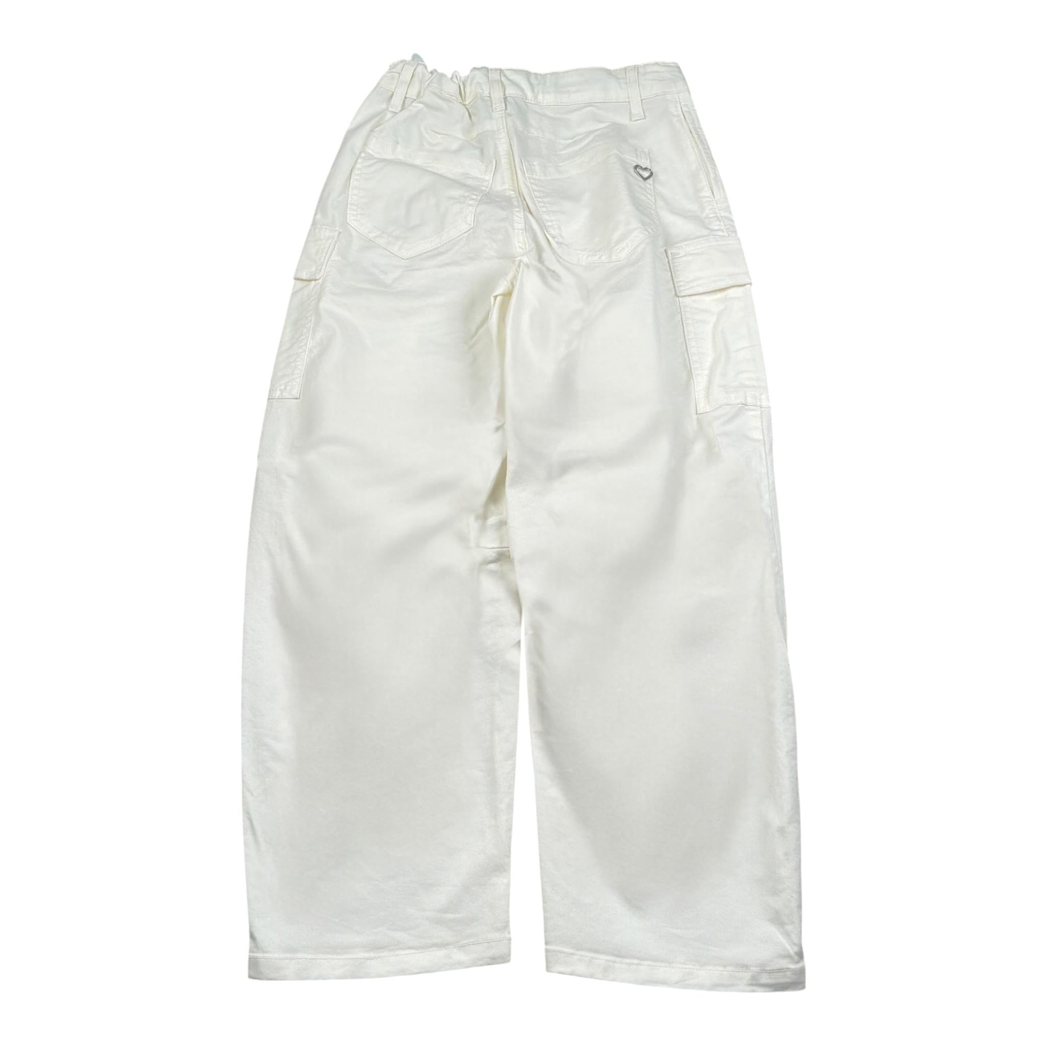 Please Pantalone tinta unita con Girovita Regolabile Bianco per Bambina PH2913G72 BIANCO PLEASE 
