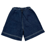 Die Eule Denim Shorts einfarbig mit verstellbarer Taille blau für Mädchen