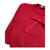 LITTLE BEAR maglia girocollo tinta unita con fiocco Rosso per Neonata 7163 ROSSO LITTLE BEAR 