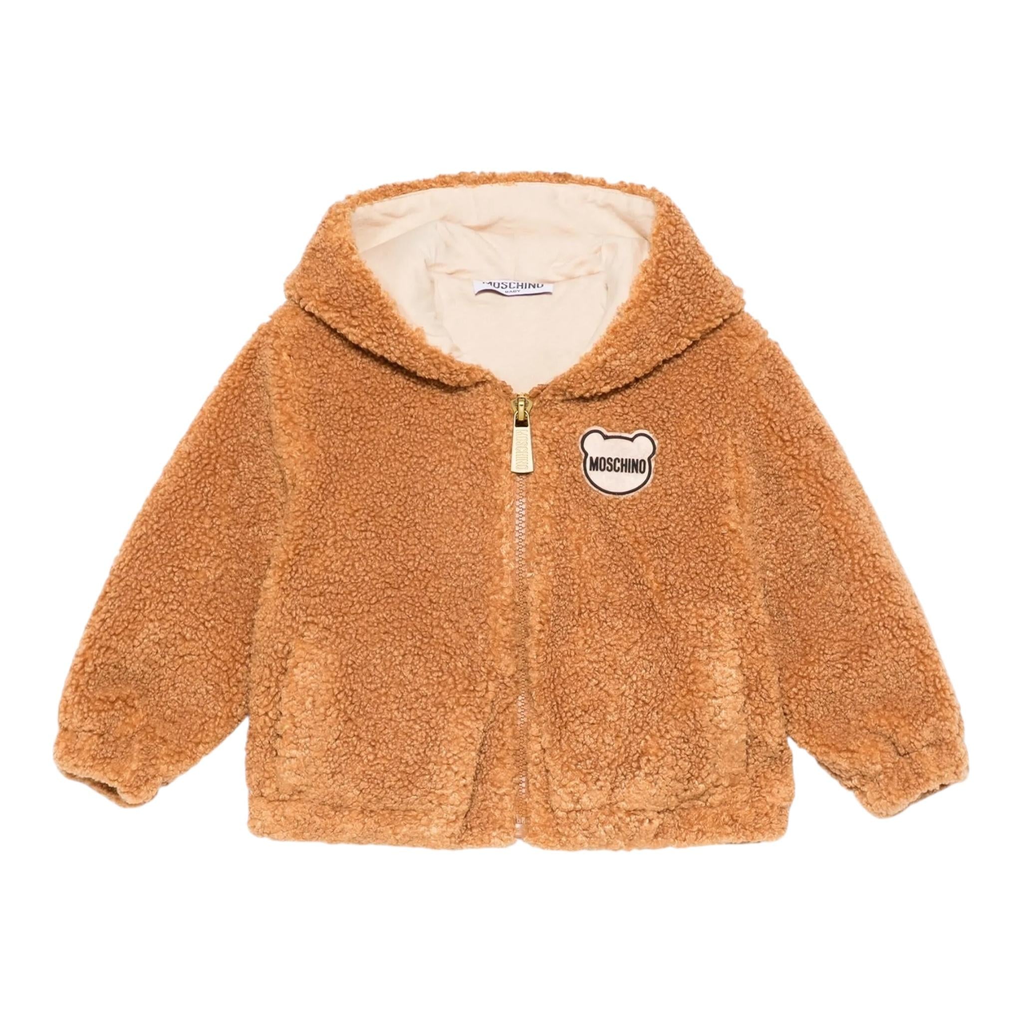MOSCHINO giubbino modello teddy tinta unita con zip e cappuccio Biscotto per Neonato MUS02SX BISCOTTO MOSCHINO 