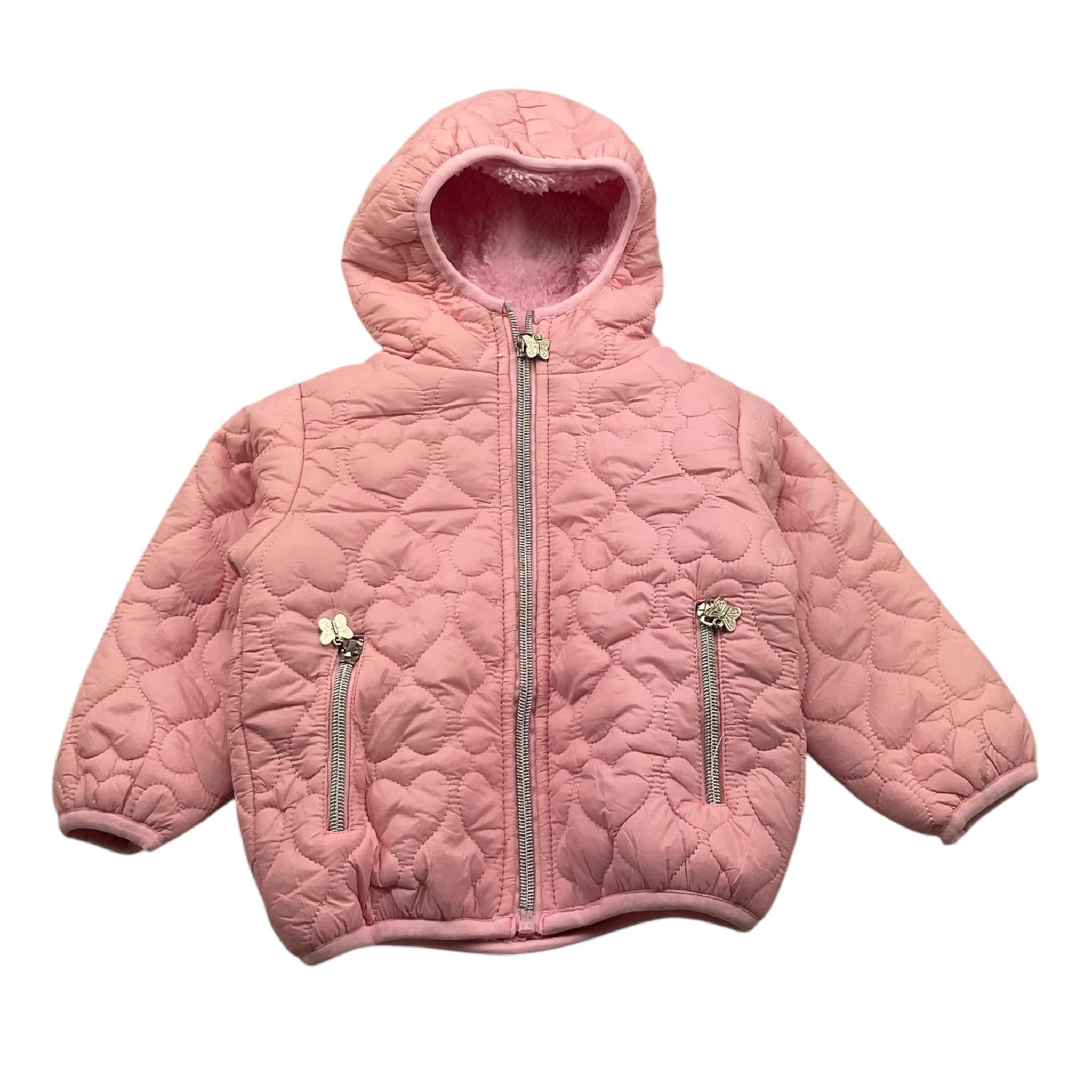 MONO STAR giubbino tinta unita con zip e cappuccio Rosa per Neonata MS5209 ROSA MONO STAR 