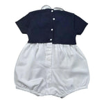 Le Coconne Pagliaccetto Bicolore Mezza Manica per Neonata LCN1979 BIANCO/BLU LE COCONNE 