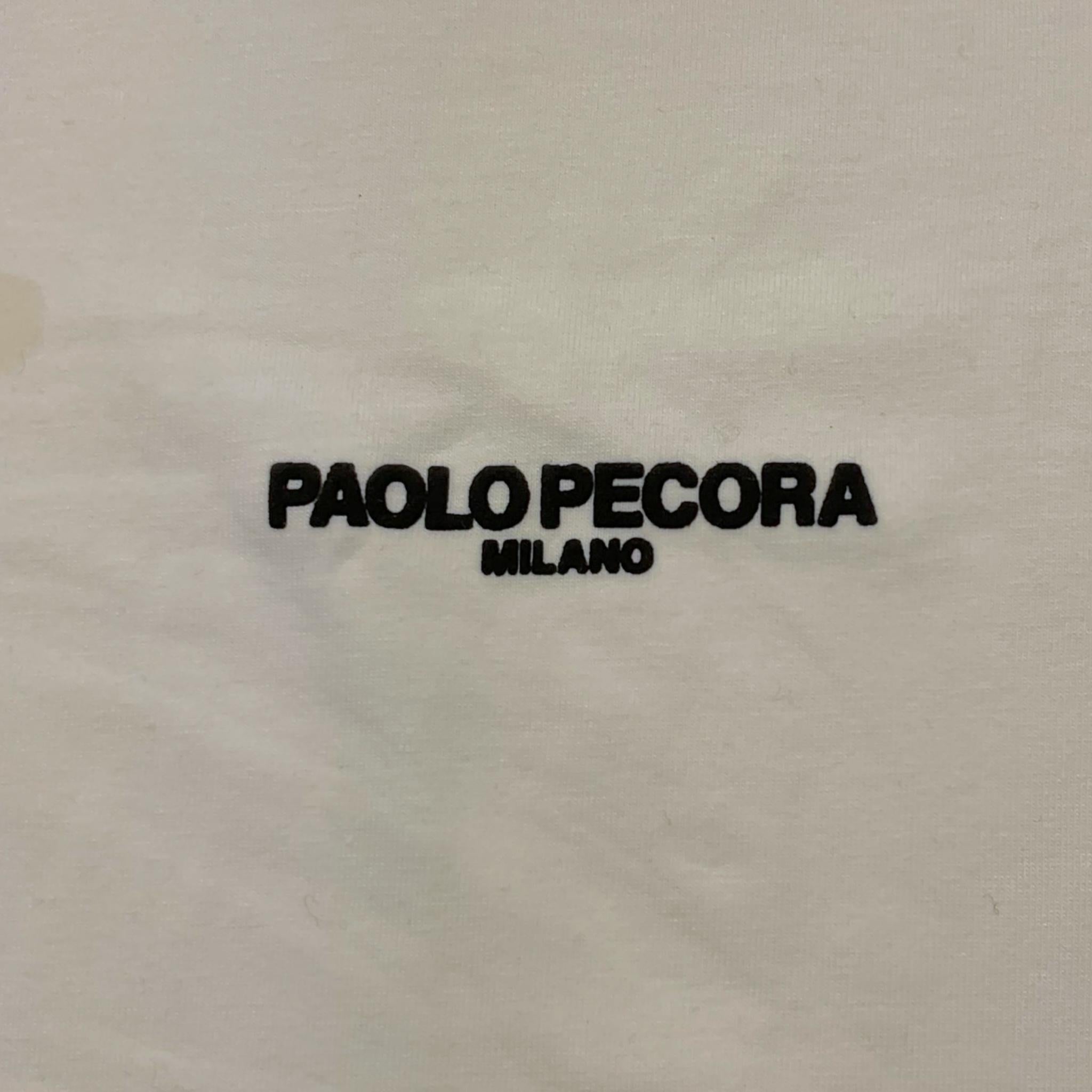 PAOLO PECORA t-shirt girocollo tinta unita con stampa Bianco per Bambino PP3736 BIANCO PAOLO PECORA 