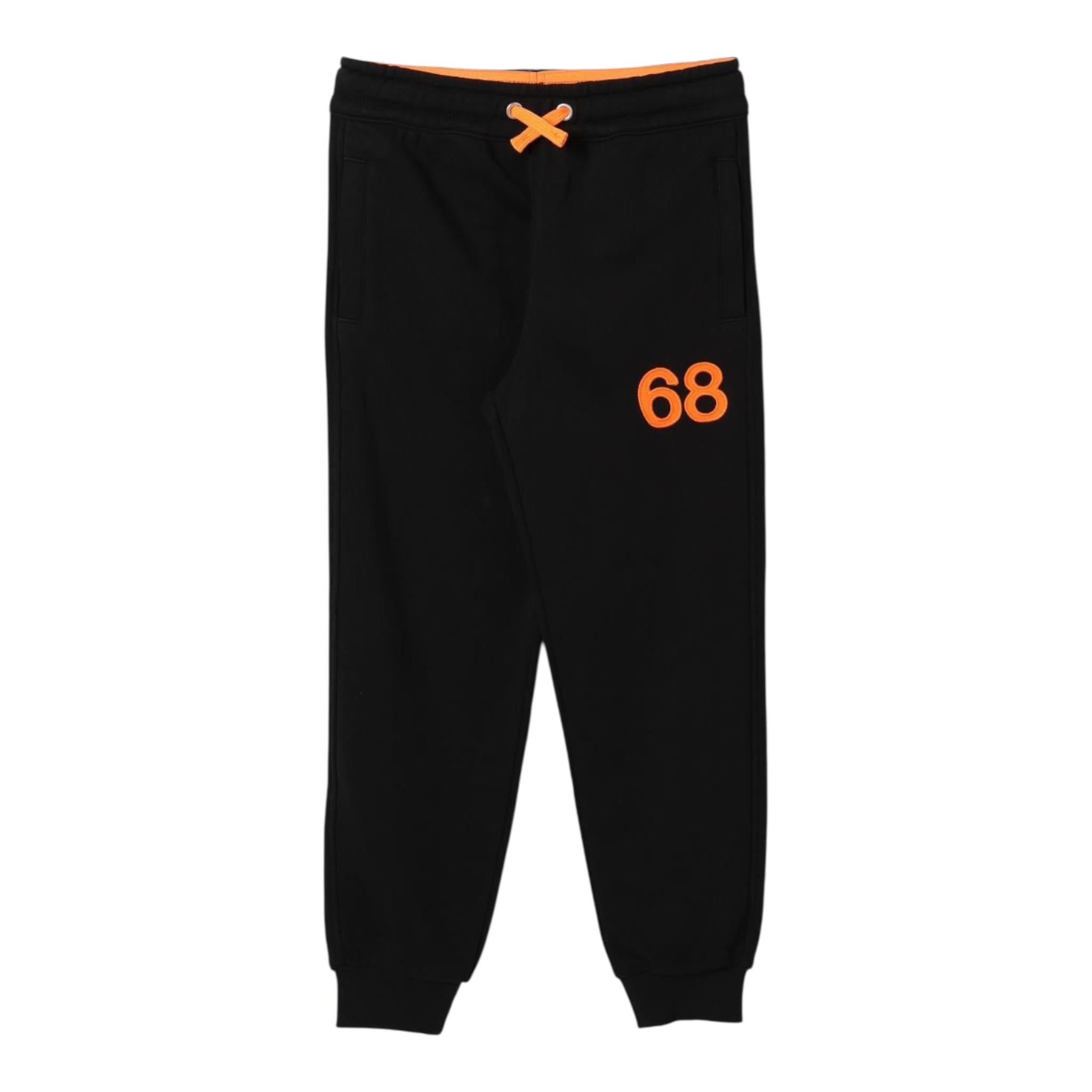SUN68 pantalone tuta tinta unita con logo Nero per Neonato F44345 NERO SUN68 