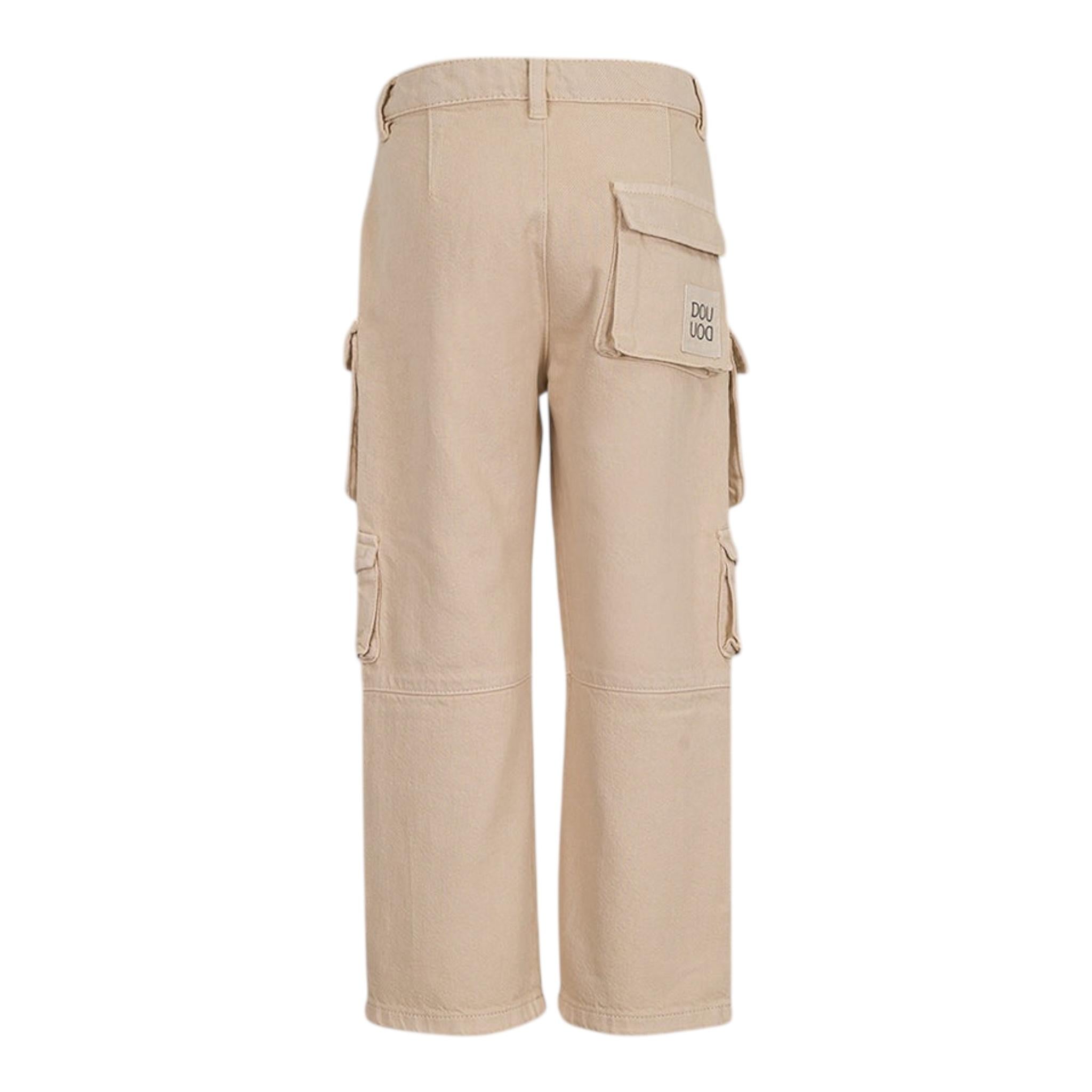 Dou Dou Pantalone Modello Cargo Tinta Unita per Bambina DW6P30 BEIGE DOU DOU 