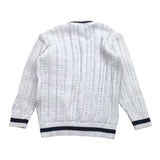 Dondup – Schlichter Pullover mit kontrastierendem Besatz und weißer Stickerei für Jungen