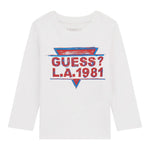 GUESS shirt girocollo tinta unita con stampa Bianco per Neonato I4YI03K8HM4 BIANCO GUESS 