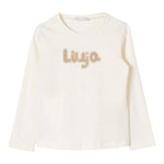 Liu Jo Shirt Tinta Unita Girocollo con Brillantini per Bambina KF4069 PANNA LIU JO 