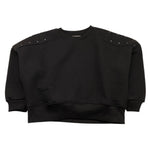 MARIUCCIA felpa chiusa girocollo tinta unita con brillantini Nero per Bambina MBFW23F224 NERO MARIUCCIA 