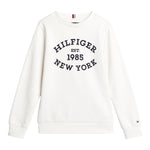 TOMMY HILFIGER felpa tinta unita girocollo con stampa Panna per Neonato KB0KB09048N PANNA TOMMY HILFIGER 