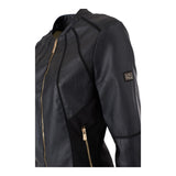 Yes Zee Schwarze einfarbige Kunstlederjacke mit Reißverschluss für Mädchen