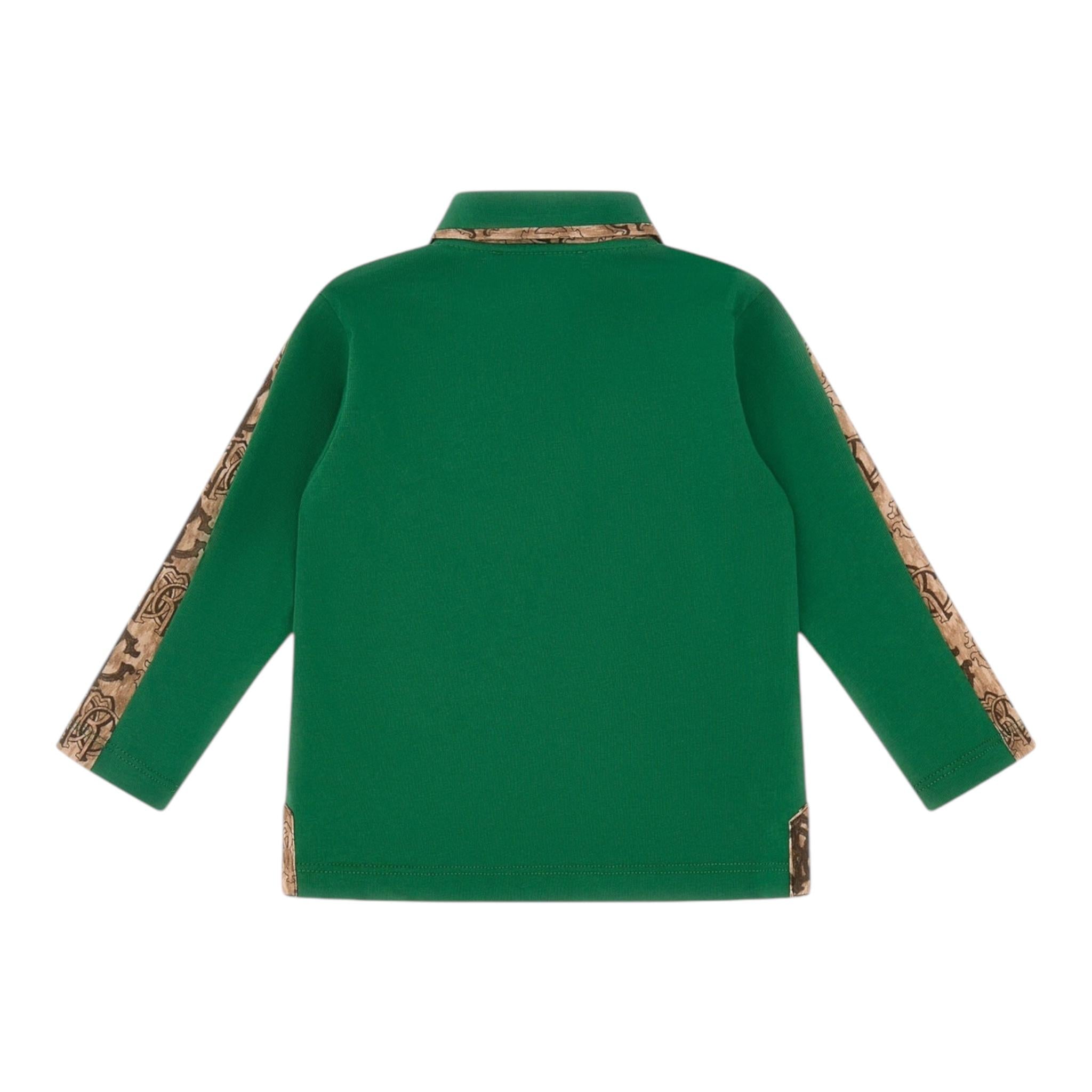 ROBERTO CAVALLI polo manica lunga tinta unita con logo Verde per Neonato TJT641 VERDE ROBERTO CAVALLI 