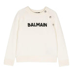 BALMAIN maglia tinta unita con stampa Panna per Bambino BV9B00 PANNA BALMAIN 