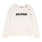 BALMAIN maglia tinta unita con stampa Panna per Bambino BV9B00 PANNA BALMAIN 