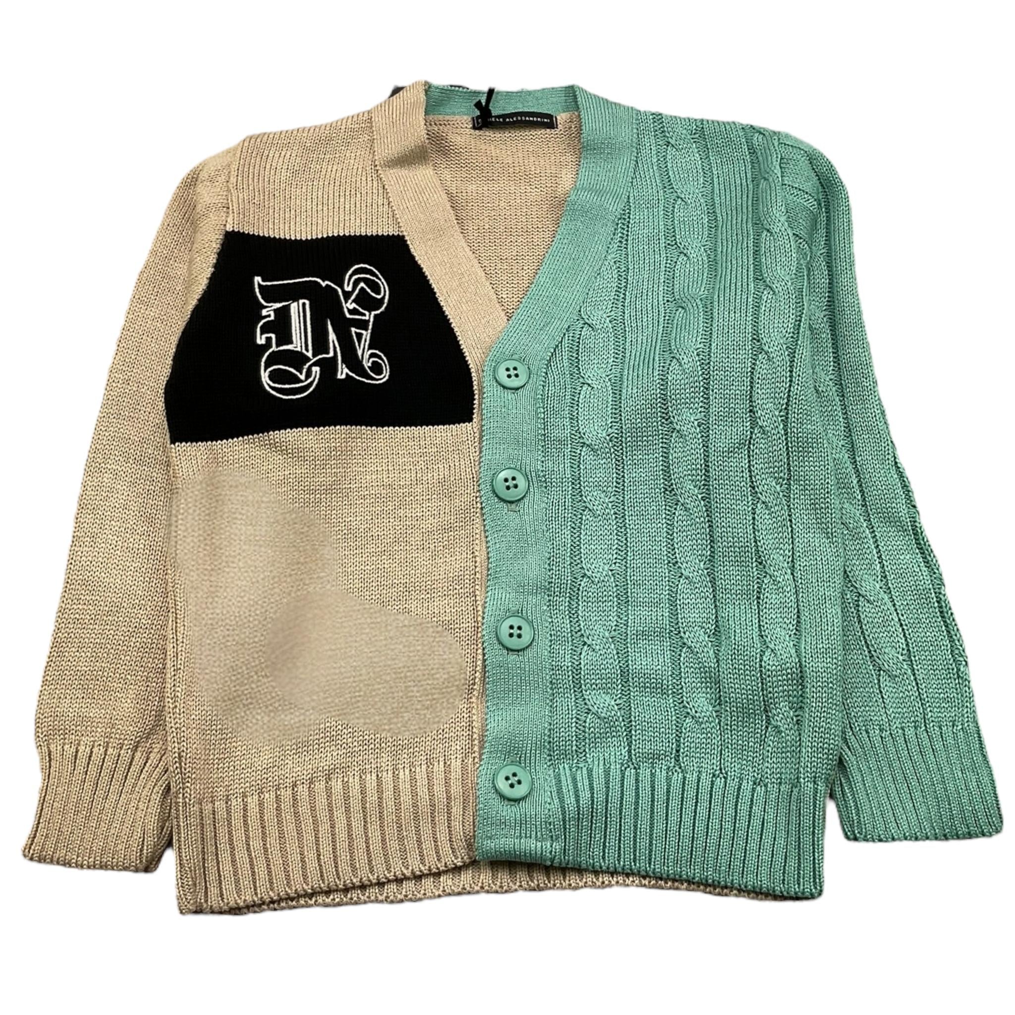 DANIELE ALESSANDRINI cardigan tricolore scollo a v  Multicolor per Bambino 1231W00083XX MULTICOLOR DANIELE ALESSANDRINI 