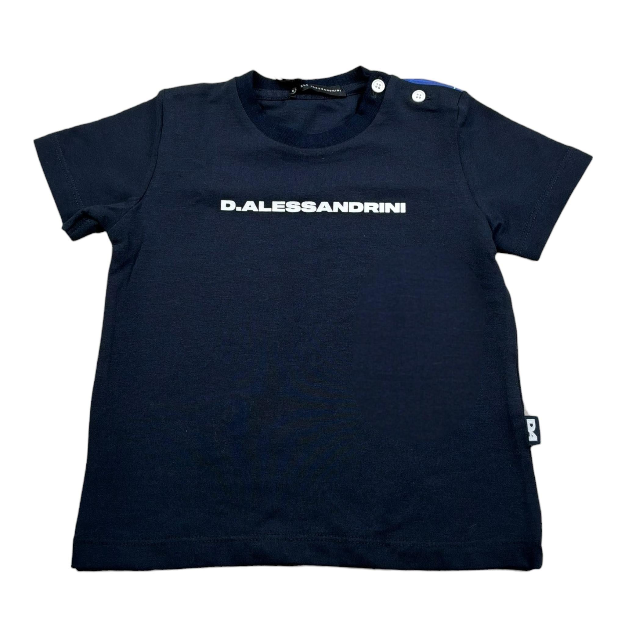 Daniele Alessandrini T-Shirt Girocollo Tinta Unita con Stampa per Neonato 1296M00036 BLU DANIELE ALESSANDRINI 