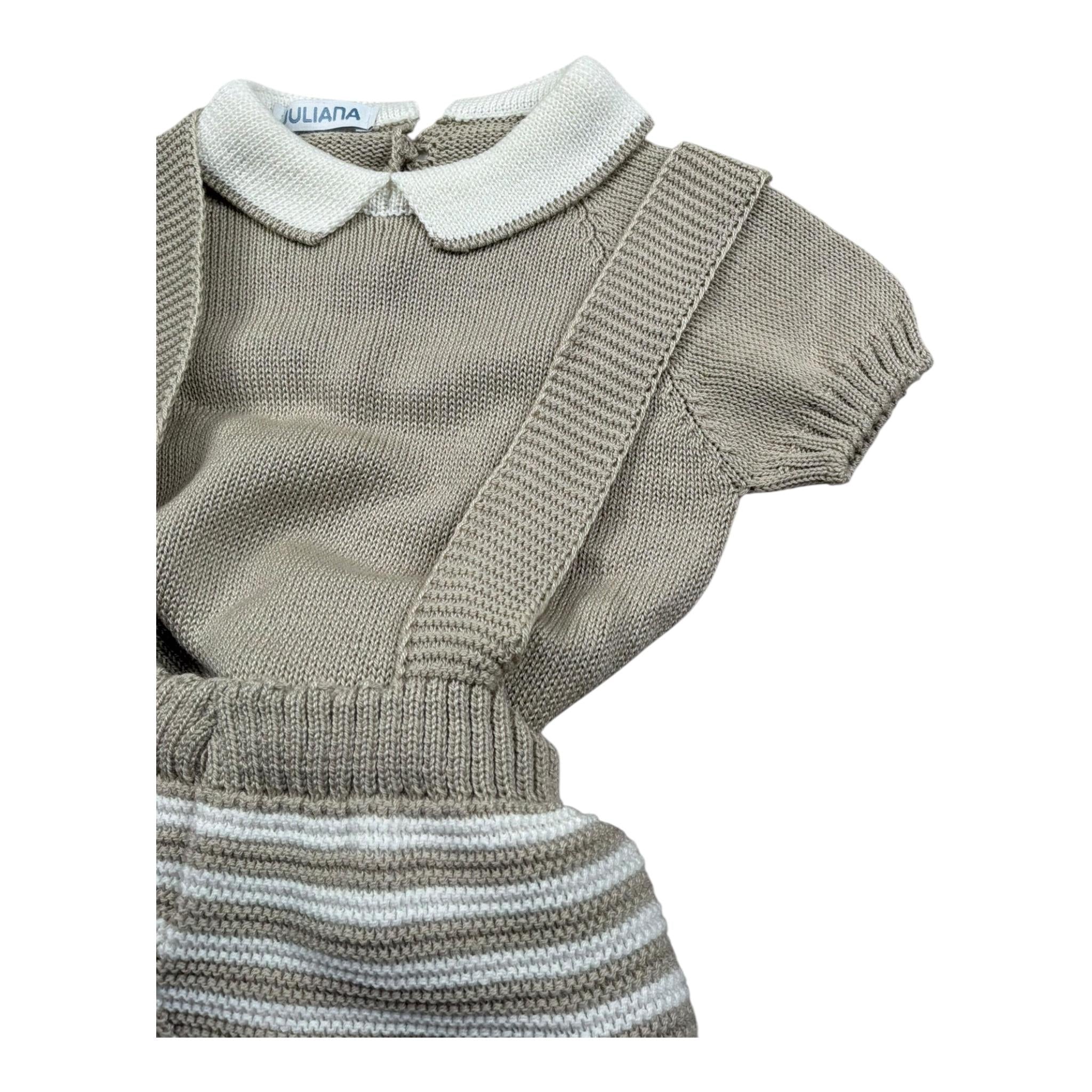 Juliana Completo 2 Pezzi Maglia-Salopette per Neonato 25202 BEIGE JULIANA 