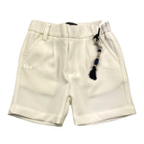 Daniele Alessandrini Einfarbige Bermuda-Shorts mit elastischer Taille, Creme für Neugeborene
