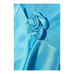 Abel & Lula Abito Giromanica Tinta Unita con Rosa per Bambina 5070 AZZURRO ABEL & LULA 