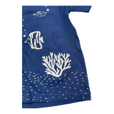 Carre'Ment Beau T-Shirt Rundhalsausschnitt Einfarbig mit Kontrastdruck Blau Für Neugeborene