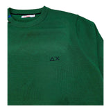 Sun68 Maglia Girocollo Tinta Unita con Logo per Bambino K33301 VERDE SUN68 