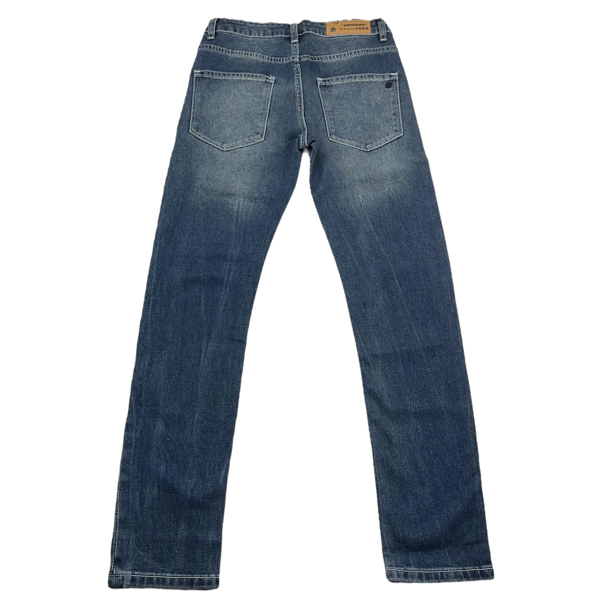 DANIELE ALESSANDRINI jeans tinta unita con logo Blu per Bambino 1231PD00006 BLU DANIELE ALESSANDRINI 