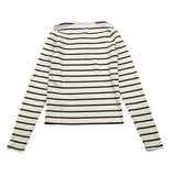 Relish Zweifarbiger Pullover mit schwarz-weißem Streifenmuster für Mädchen