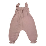 Yoedu Einfarbiger rosa Overall mit Rüschen für Baby-Mädchen