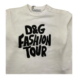 DOLCE & GABBANA felpa chiusa girocollo tinta unita cn logo Bianco per Neonato L2JW5B BIANCO DOLCE & GABBANA 