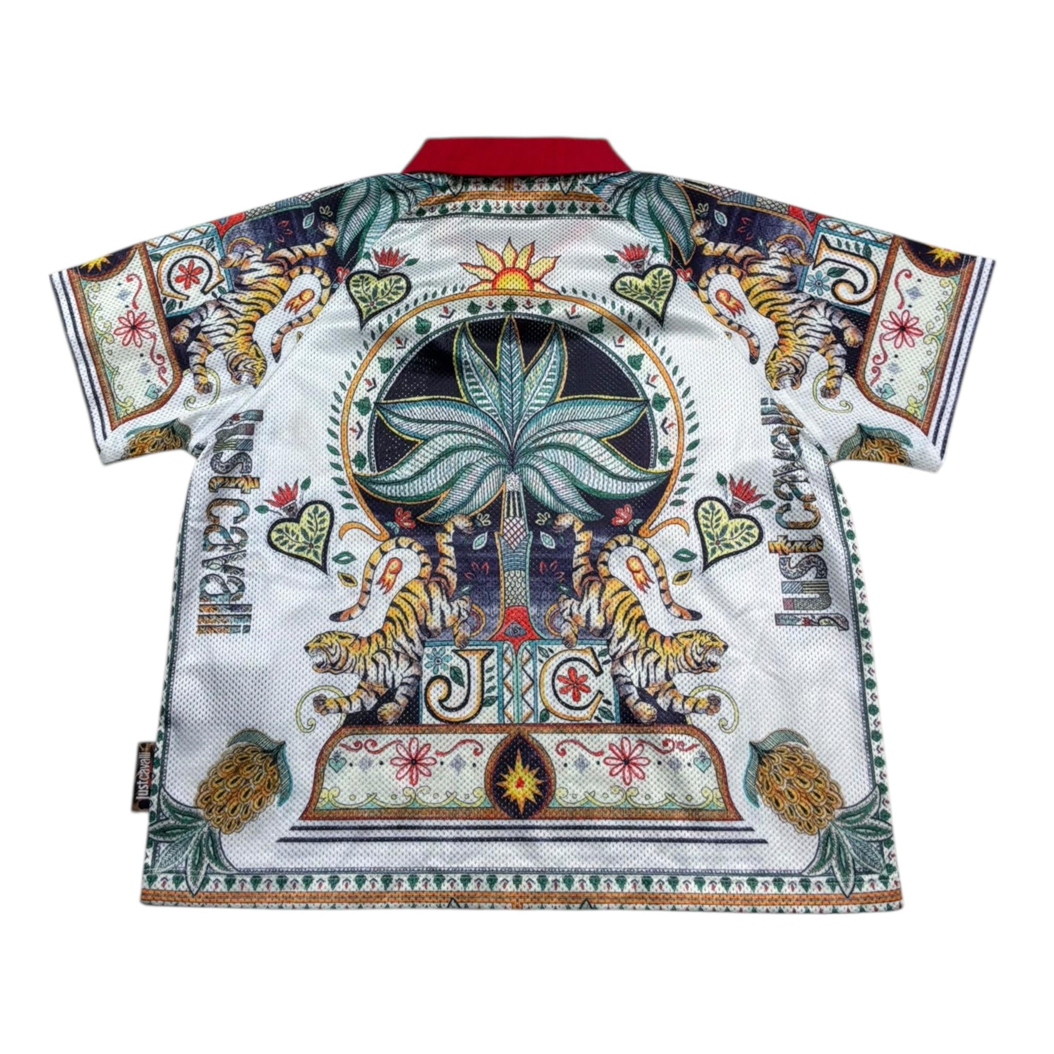 Just Cavalli Polo Mezza Manica Stampa Fantasia con Colletto In Contrasto per Bambino JGP26105PO BIANCO JUST CAVALLI 