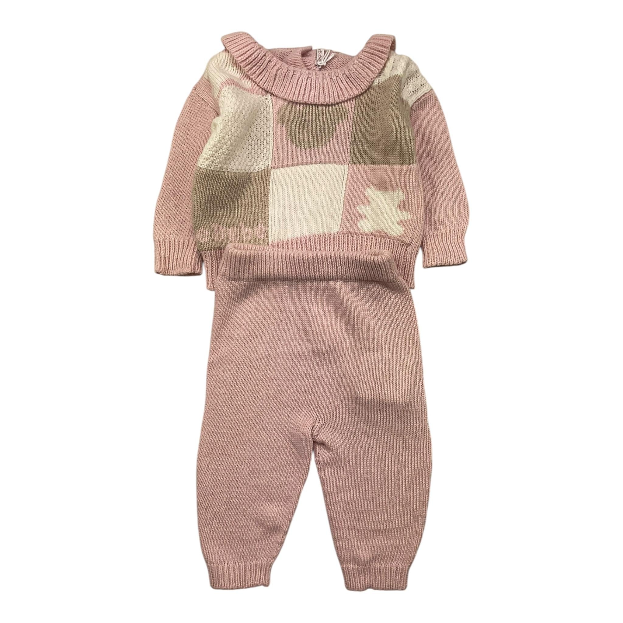 LE BEBE' completo 2pz maglia-leggins tinta unita con fantasia Rosa per Neonata LGB5933 ROSA LE BEBE' 