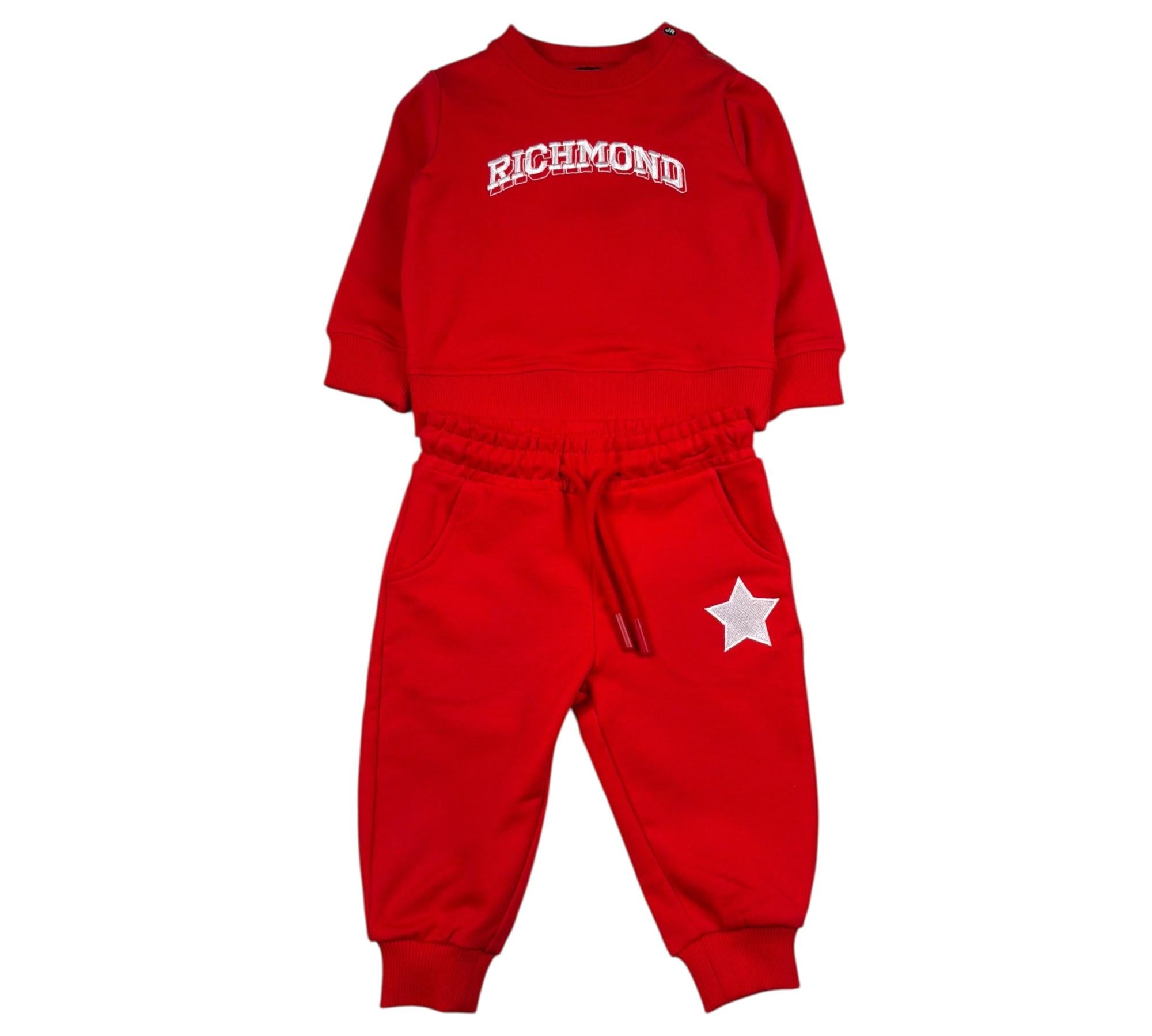 John Richmond Completo 2 Pezzi Felpa-Pantalone Tinta Unita per Neonato RIP26136CF ROSSO JOHN RICHMOND 