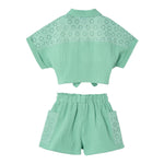 Mayoral Completo 2 Pezzi Camicia-Short Tinta Unita per Bambina 3210 VERDE MAYORAL 