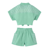Mayoral Completo 2 Pezzi Camicia-Short Tinta Unita per Bambina 3210 VERDE MAYORAL 