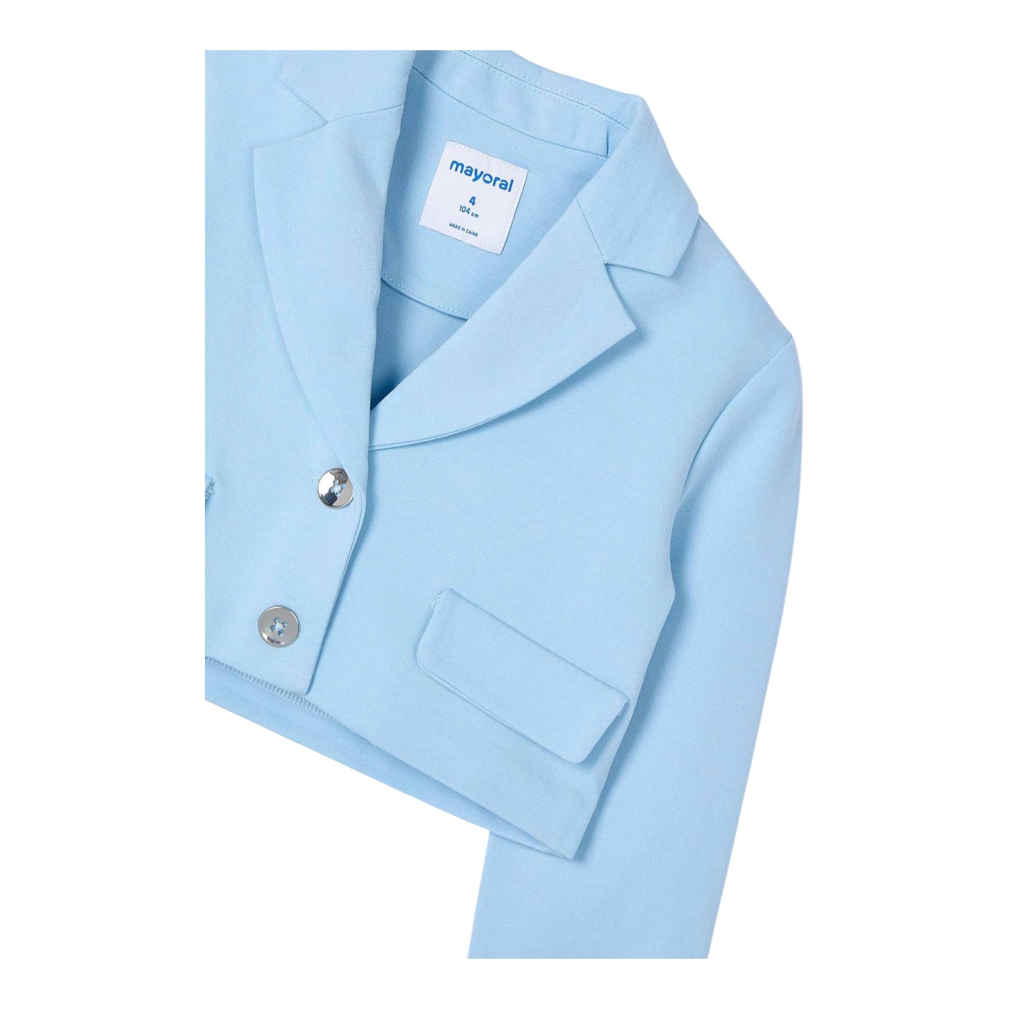 Mayoral Giacca Tinta Unita Modello Crop per Bambina 3405 AZZURRO MAYORAL 