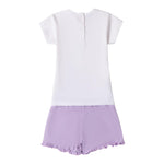 Sarabanda Completo 2 Pezzi T-Shirt-Short Bicolore per Neonata 08383 BIANCO/LILLA SARABANDA 