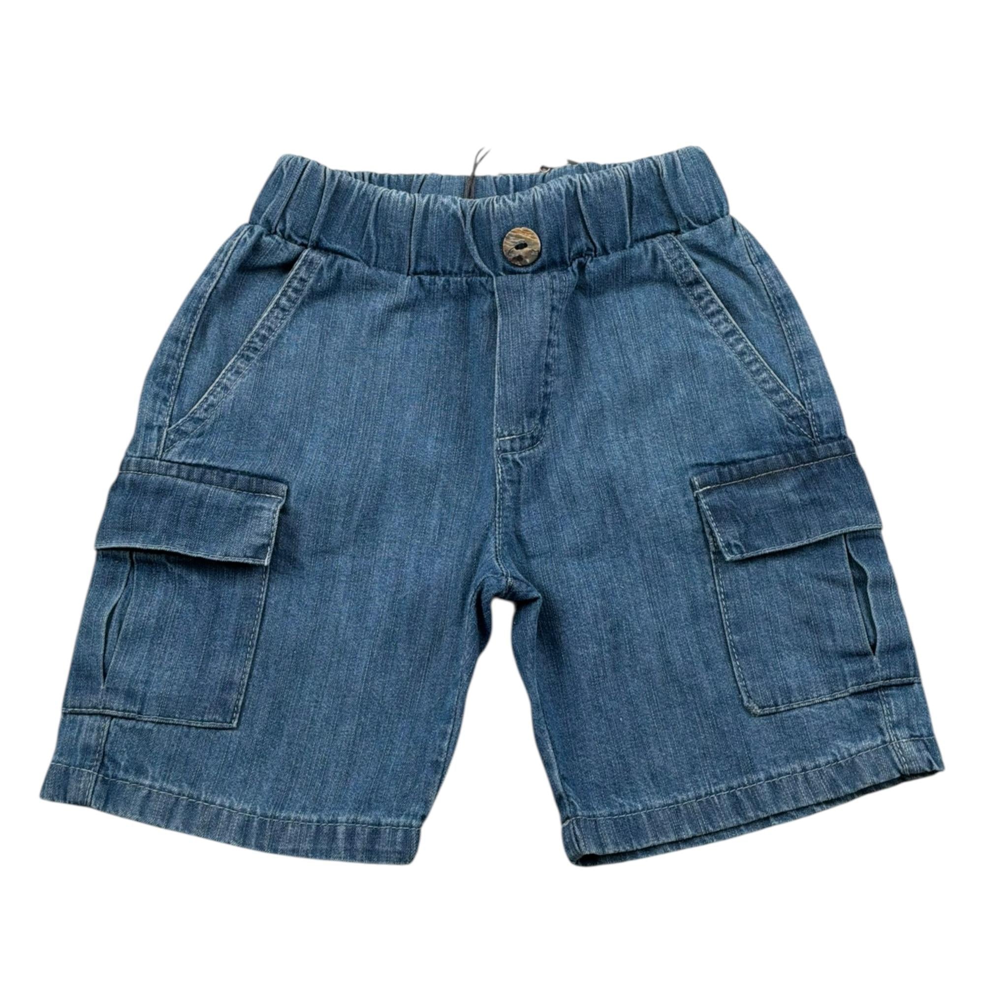 J.O. Milano Bermuda tinta unita In Denim Azzurro per Bambino 574N1 AZZURRO J.O. MILANO 