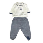 NINNAOH completo 2pz maglia-ghettina Bianco/blu per Neonato I21203C BIANCO/BLU NINNAOH 