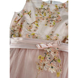 Miss Leod Abito Mezza Manica tinta unita con Ricami Rosa per Bambina 4507 ROSA MISS LEOD 