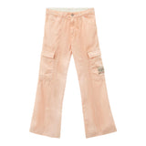 N°21 Einfarbige Cargohose mit verstellbarer Taille in Rosa für Mädchen