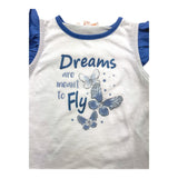 Please Einfarbiges Tanktop mit Rundhalsausschnitt und Aufdrucken in Weiß für Baby-Mädchen