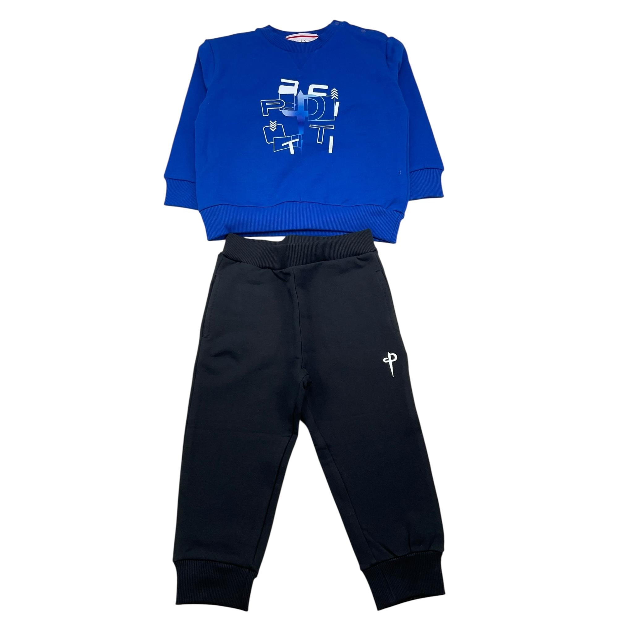 CESARE PACIOTTI completo 2 pezzi felpa-pantalone bicolore Blu/nero per Neonato COMP5316B BLU/NERO CESARE PACIOTTI 