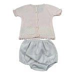 Juliana Completo 2 Pezzi T-Shirt In Maglia-Coulotte Rosa per Neonata J553 ROSA JULIANA 