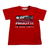 Cesare Paciotti Rundhals-T-Shirt einfarbig mit Kontrastdruck rot für Neugeborene