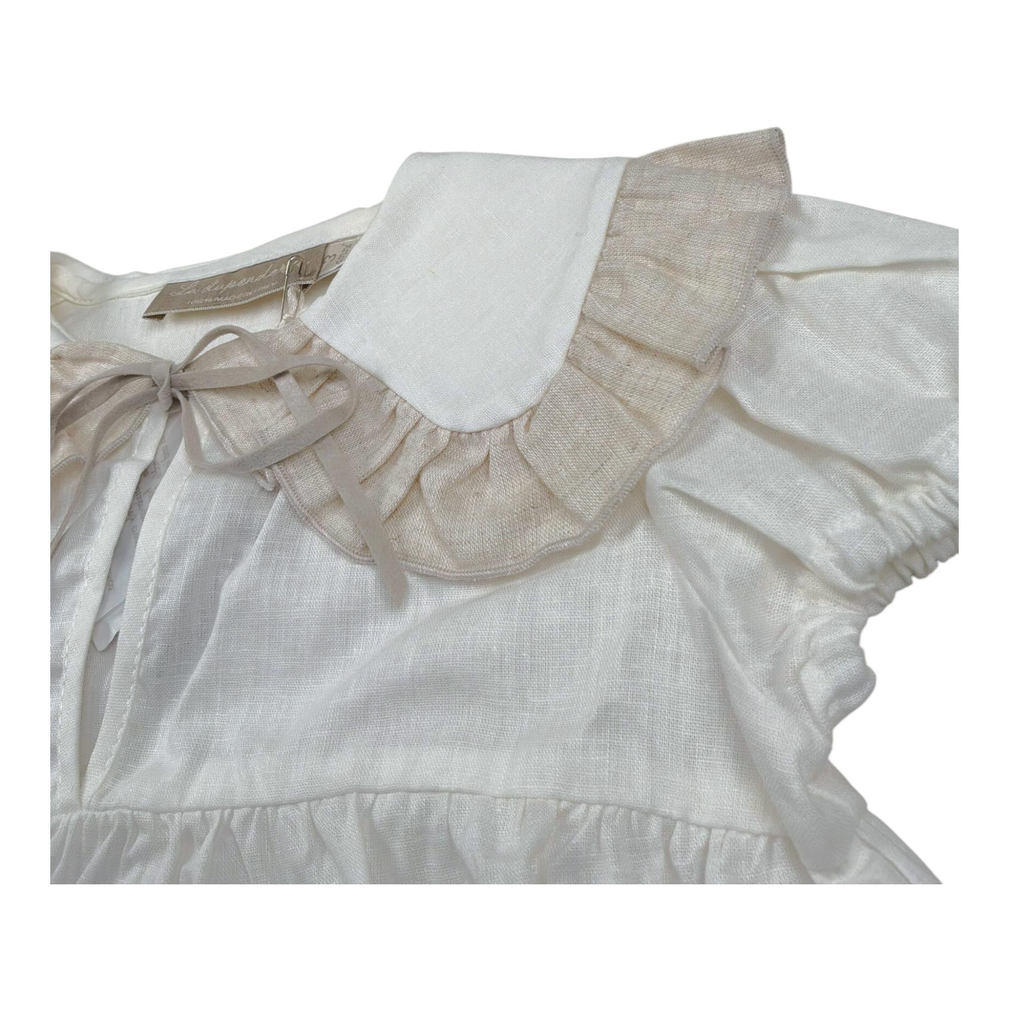 La Stupenderia Camicia Mezza Manica Tinta Unita con Colletto per Bambina TJCM72X PANNA LA STUPENDERIA 