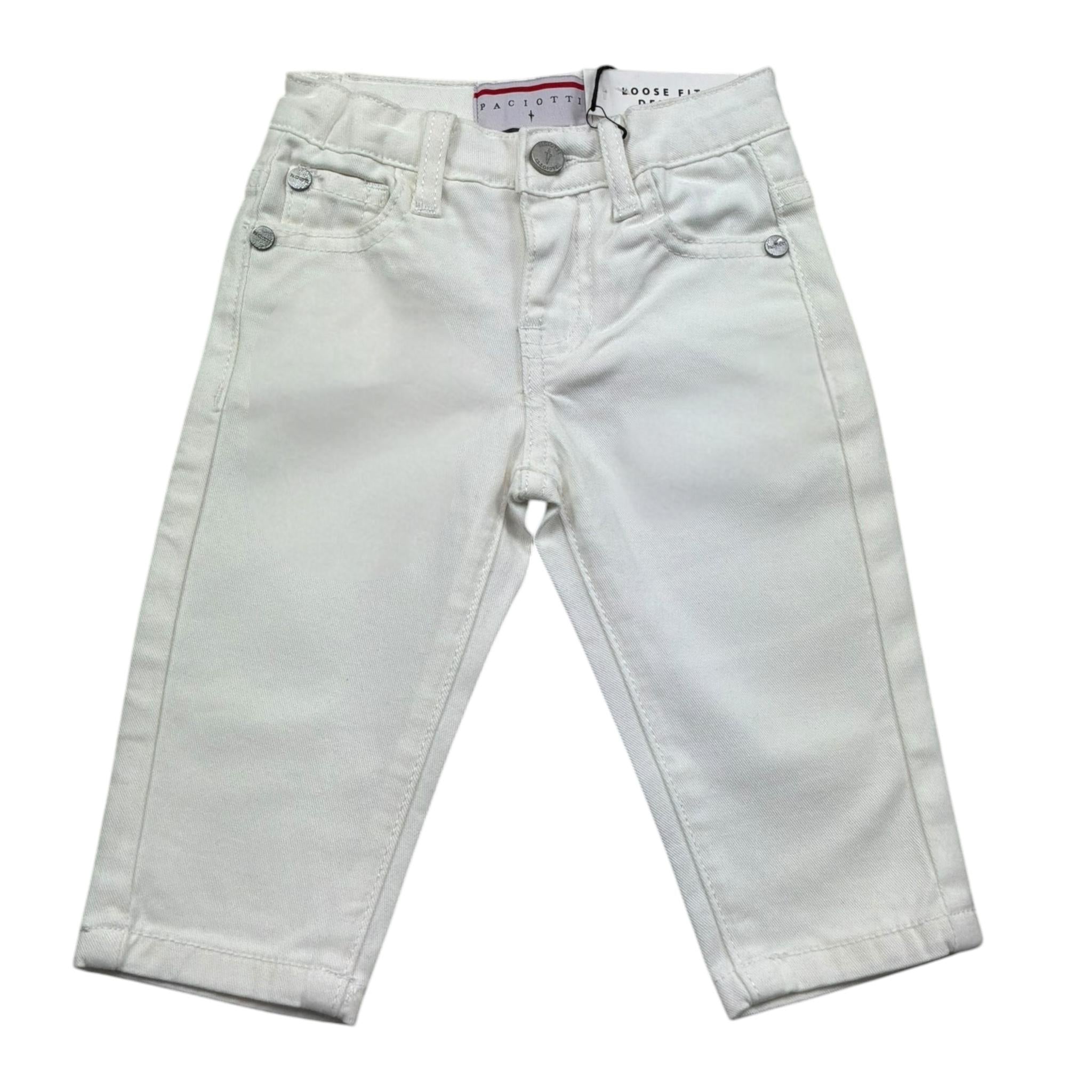 Cesare Paciotti Jeans Tinta Unita con Girovita Regolabile per Neonato PTP5159B BIANCO CESARE PACIOTTI 