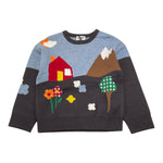 MOSCHINO maglia bicolore con stampa Azzurro per Bambino HDW02C AZZURRO MOSCHINO 